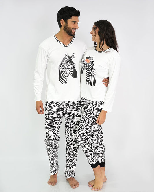 Pijama Pareja "Zebra" algodon pima