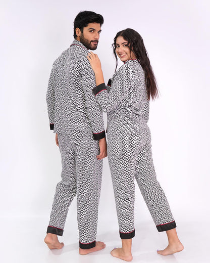 Pijama pareja "Con botones" algodon pima